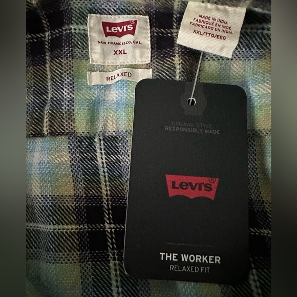 Levi’s The Worker Relaxed Fit Flannel Shirt Men’s Size XXL - Picture 8 of 11